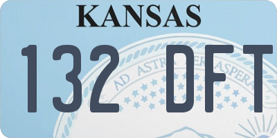 KS license plate 132DFT