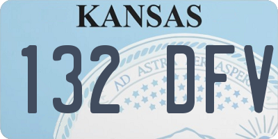 KS license plate 132DFV