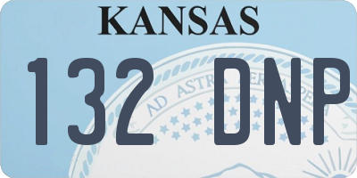 KS license plate 132DNP