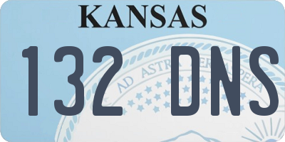 KS license plate 132DNS