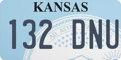 KS license plate 132DNU