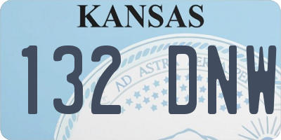KS license plate 132DNW