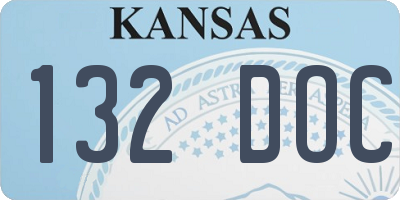 KS license plate 132DOC