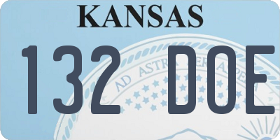 KS license plate 132DOE