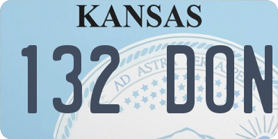 KS license plate 132DON