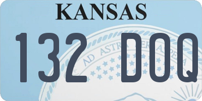 KS license plate 132DOQ