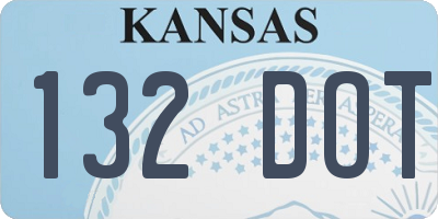 KS license plate 132DOT