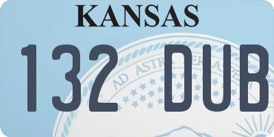 KS license plate 132DUB