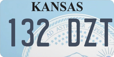 KS license plate 132DZT