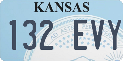 KS license plate 132EVY