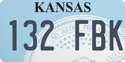 KS license plate 132FBK