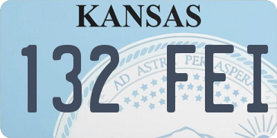 KS license plate 132FEI
