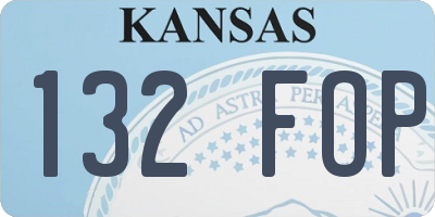 KS license plate 132FOP