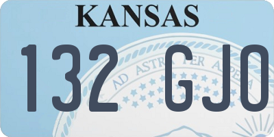 KS license plate 132GJO