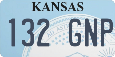 KS license plate 132GNP