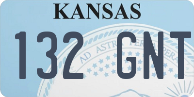 KS license plate 132GNT