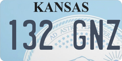 KS license plate 132GNZ
