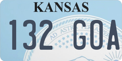 KS license plate 132GOA