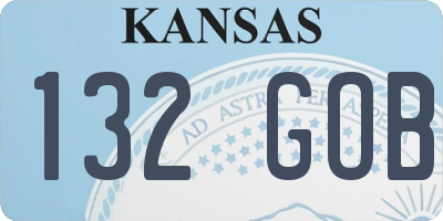 KS license plate 132GOB