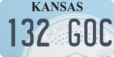 KS license plate 132GOC