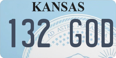 KS license plate 132GOD