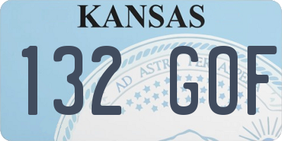 KS license plate 132GOF