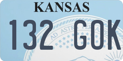 KS license plate 132GOK