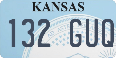 KS license plate 132GUQ