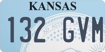 KS license plate 132GVM