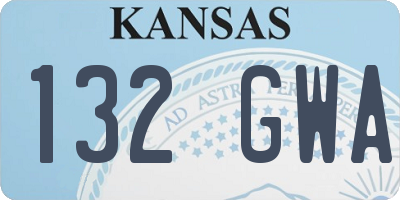 KS license plate 132GWA