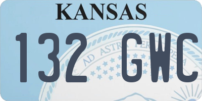 KS license plate 132GWC