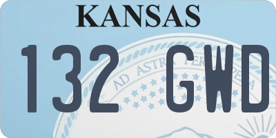 KS license plate 132GWD