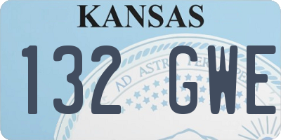 KS license plate 132GWE