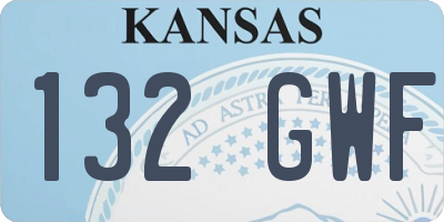 KS license plate 132GWF
