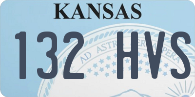 KS license plate 132HVS