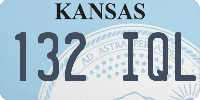 KS license plate 132IQL