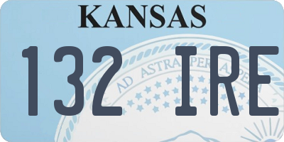 KS license plate 132IRE