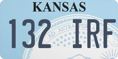 KS license plate 132IRF
