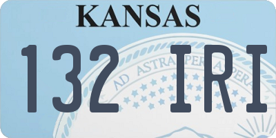 KS license plate 132IRI