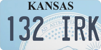 KS license plate 132IRK