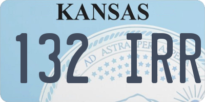 KS license plate 132IRR
