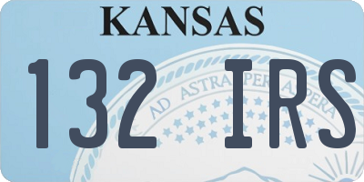 KS license plate 132IRS