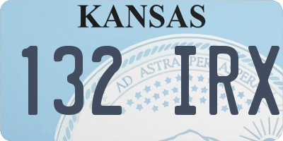 KS license plate 132IRX