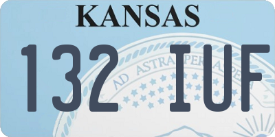 KS license plate 132IUF