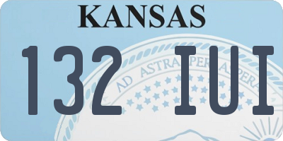KS license plate 132IUI