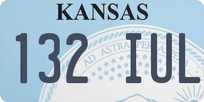 KS license plate 132IUL