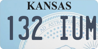 KS license plate 132IUM
