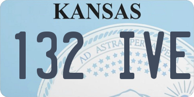 KS license plate 132IVE