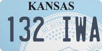 KS license plate 132IWA