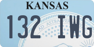 KS license plate 132IWG